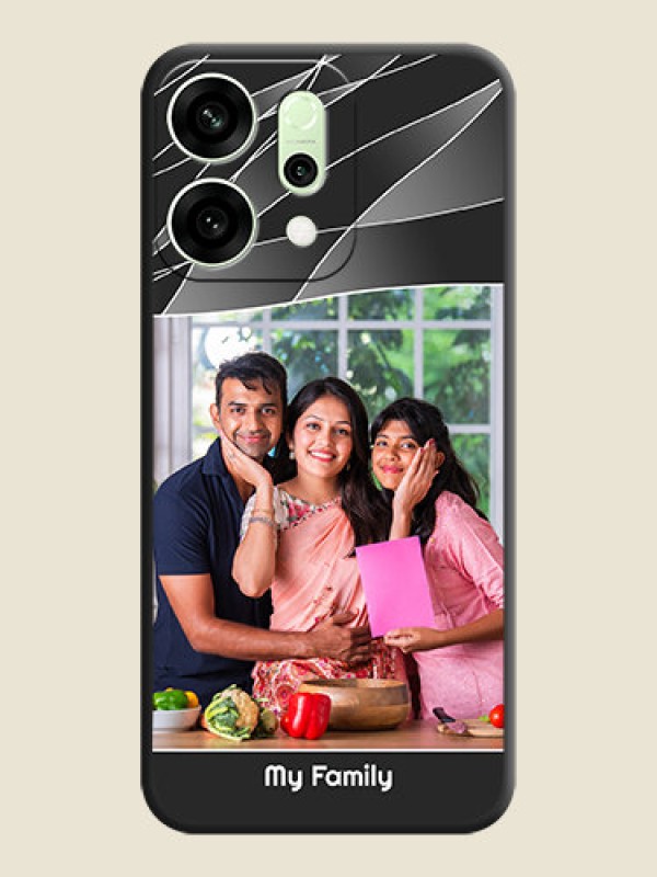 Custom Mixed Wave Lines on Photo On Space Black Custom Soft Matte Mobile Back Cover - Oppo Reno 14 5G