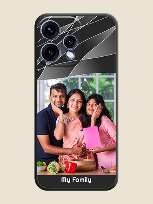 Custom Mixed Wave Lines on Photo On Space Black Custom Soft Matte Mobile Back Cover - Oppo Reno 15 5G