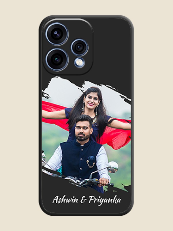 Custom Grunge Brush Strokes on Photo On Space Black Custom Soft Matte Mobile Back Cover - Oppo Reno 15 5G