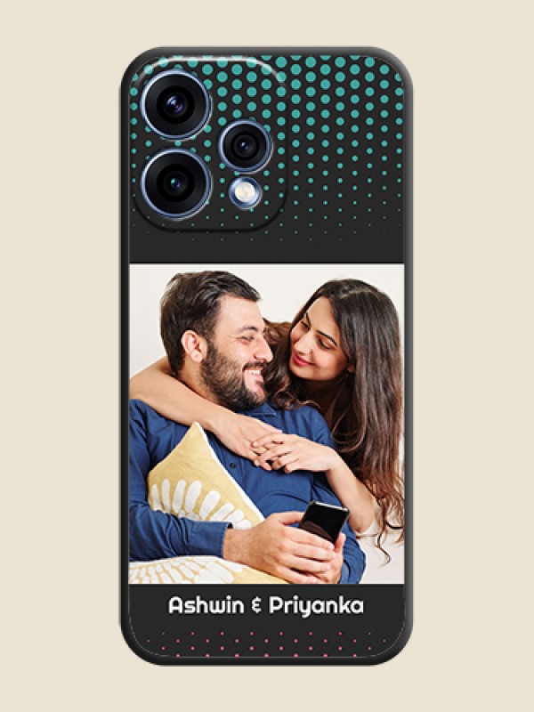 Custom Faded Dots with Grunge Photo Frame and Text On Space Black Custom Soft Matte Mobile Back Cover - Oppo Reno 15 5G
