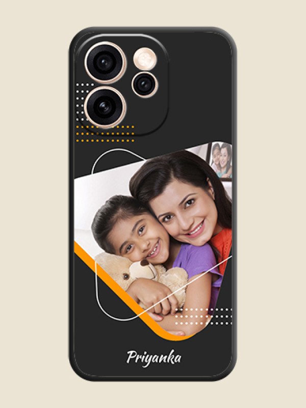 Custom Yellow Triangle on Photo On Space Black Custom Soft Matte Mobile Back Cover - Oppo Reno 15 Pro 5G
