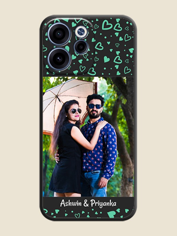 Custom Sea Green Indefinite Love Pattern on Photo On Space Black Custom Soft Matte Mobile Back Cover - Oppo Reno 15C 5G