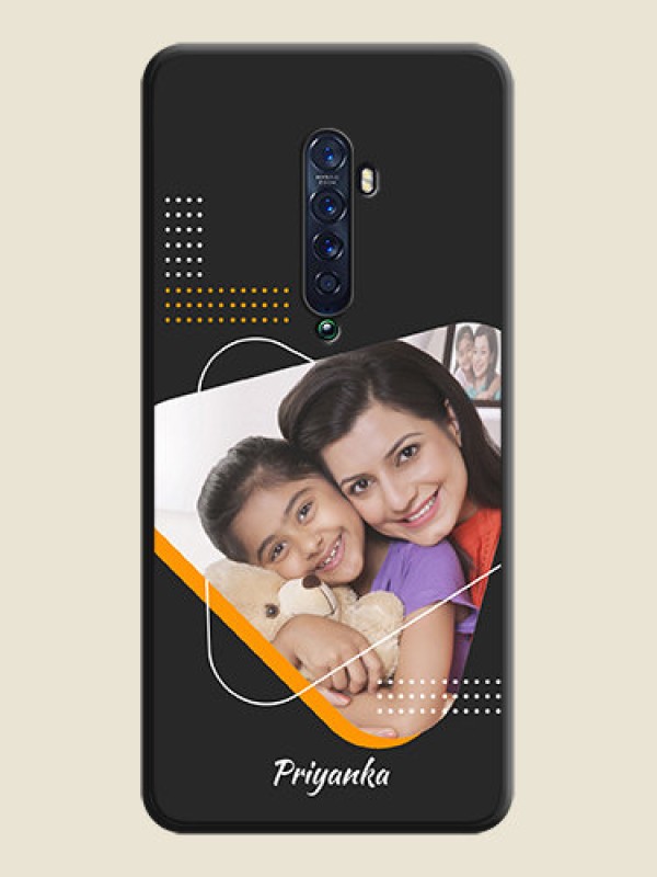 Custom Yellow Triangle on Photo on Space Black Soft Matte Phone Cover - Oppo Reno 2