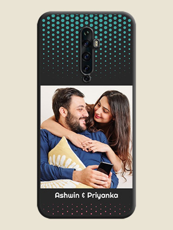 Custom Faded Dots with Grunge Photo Frame and Text on Space Black Custom Soft Matte Phone Cases - Oppo Reno 2F