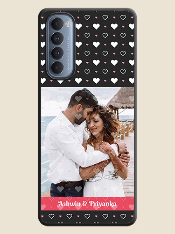 Custom White Color Love Symbols with Text Design - Photo on Space Black Soft Matte Phone Cover - Oppo Reno 4 Pro