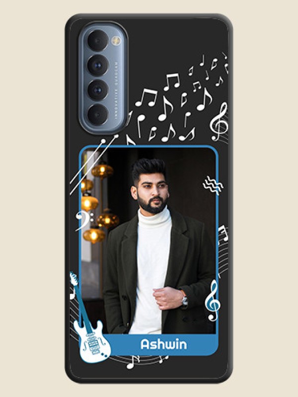 Custom Musical Theme Design with Text - Photo on Space Black Soft Matte Mobile Case - Oppo Reno 4 Pro