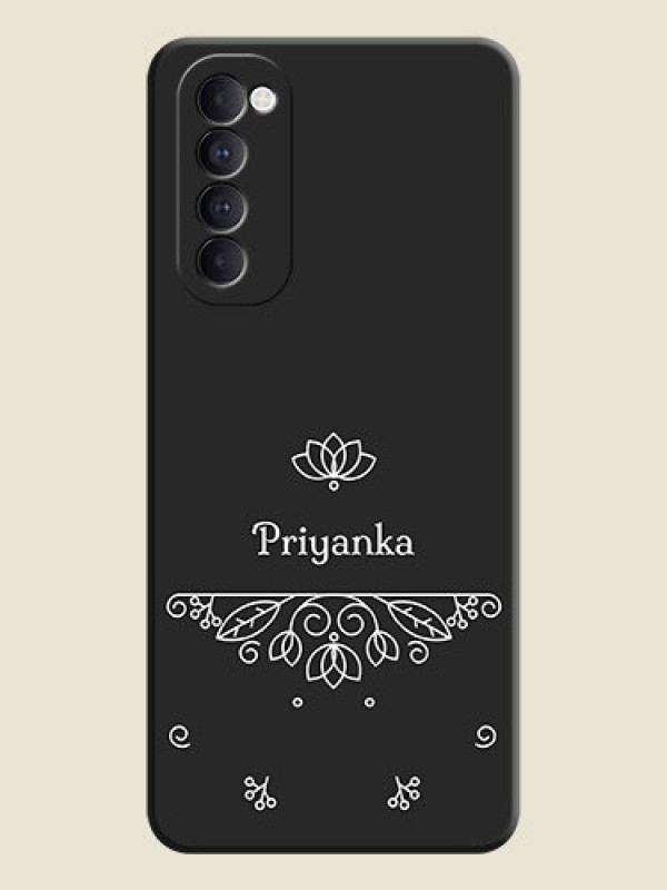 Custom Lotus Garden Custom Text On Space Black Personalized Soft Matte Phone Covers -Oppo Reno 4 Pro