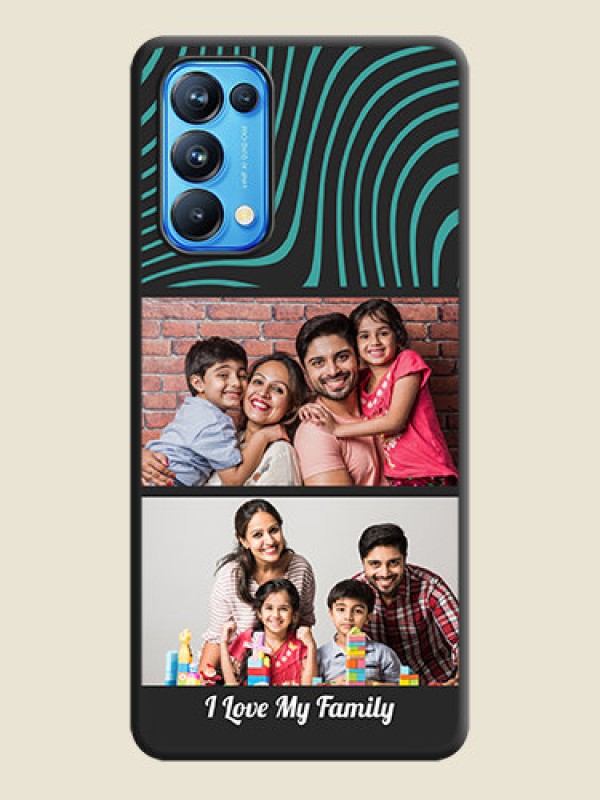 Custom Wave Pattern with 2 Image Holder on Space Black Personalized Soft Matte Phone Covers - Reno 5 Pro
