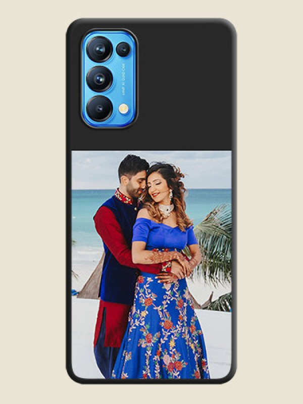 Custom Image Upload With Space Black Color On Custom Soft Matte Mobile Back Cover - Oppo Reno 5 Pro 5G