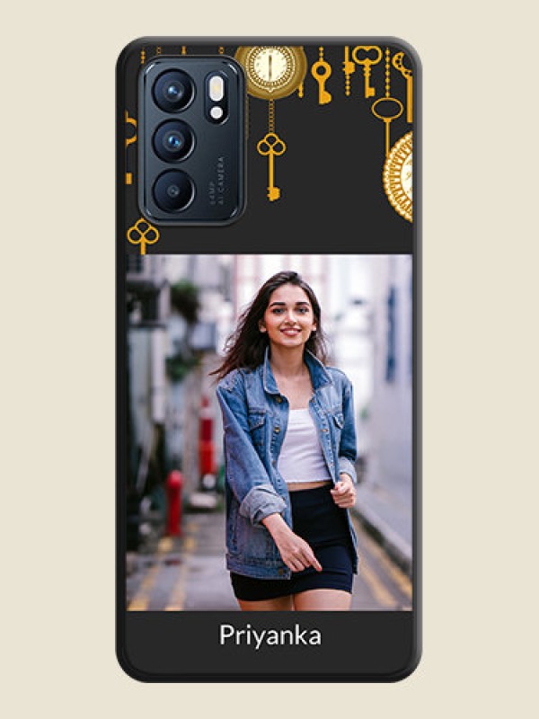 Custom Decorative Design with Text on Space Black Custom Soft Matte Back Cover - Oppo Reno 6 5G