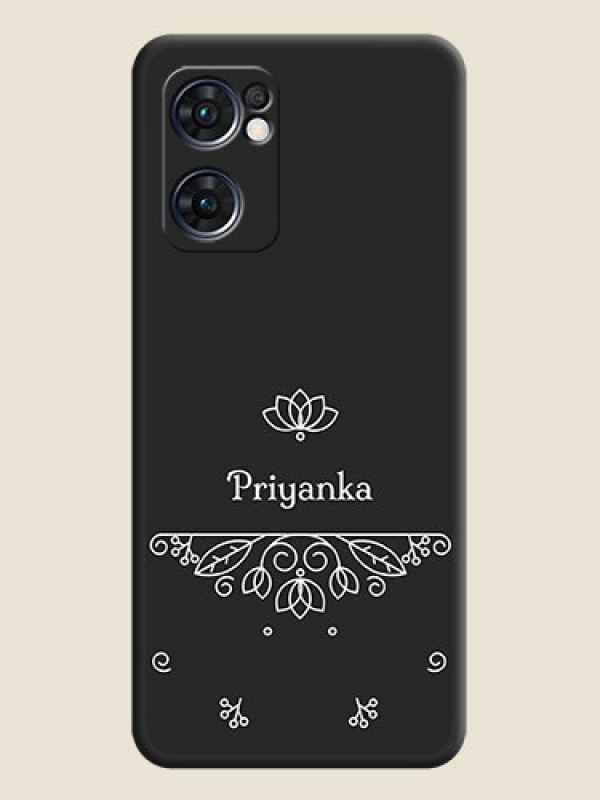 Custom Lotus Garden Custom Text On Space Black Personalized Soft Matte Phone Covers -Oppo Reno 7 5G