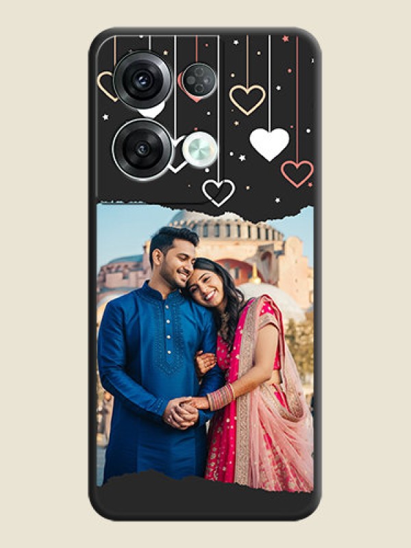 Custom Love Hangings with Splash Wave Picture on Space Black Custom Soft Matte Phone Back Cover - Oppo Reno 8 Pro 5G