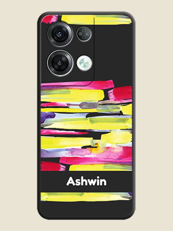 Custom Brush Coloured on Space Black Personalized Soft Matte Phone Covers - Oppo Reno 8 Pro 5G