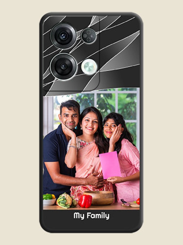 Custom Mixed Wave Lines on Photo on Space Black Soft Matte Mobile Cover - Oppo Reno 8 Pro 5G