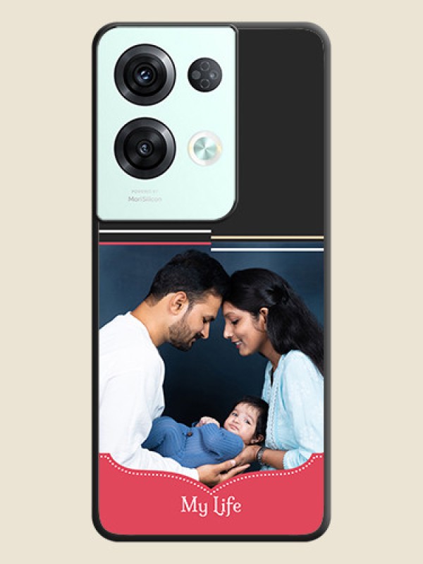 Custom Classic Plain Design with Name on Photo on Space Black Soft Matte Phone Cover - Oppo Reno 8 Pro 5G