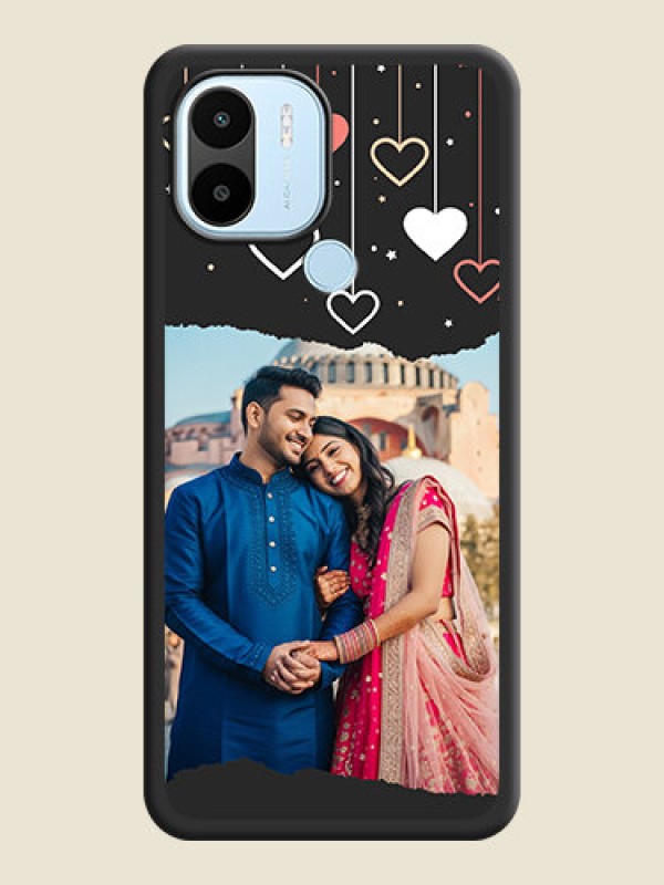 Custom Love Hangings with Splash Wave Picture on Space Black Custom Soft Matte Phone Back Cover - Poco C50