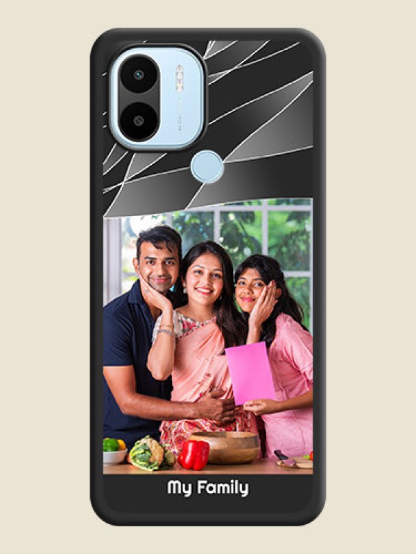 Custom Mixed Wave Lines on Photo on Space Black Soft Matte Mobile Cover - Poco C50