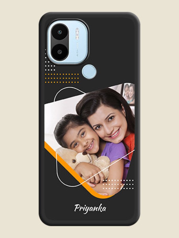 Custom Yellow Triangle on Photo on Space Black Soft Matte Phone Cover - Poco C50