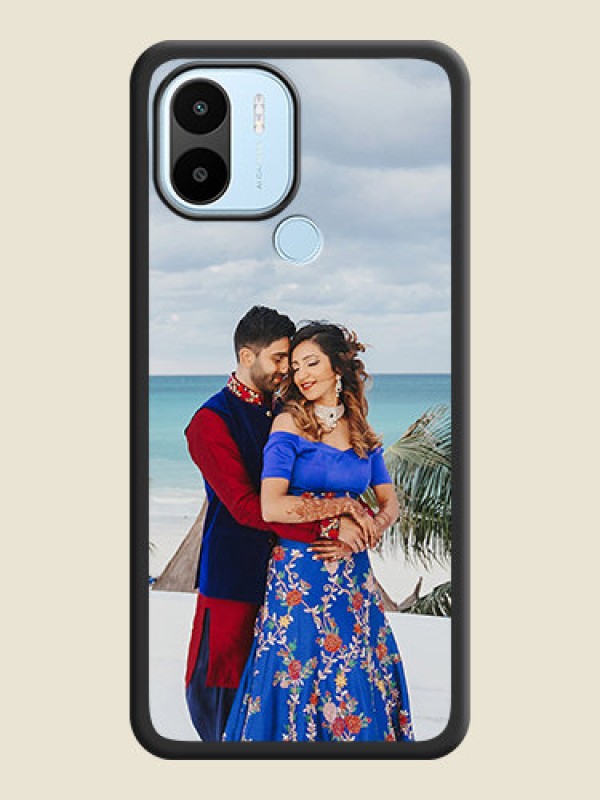 Custom Full Single Pic Upload On Space Black Personalized Soft Matte Phone Covers -Poco C50