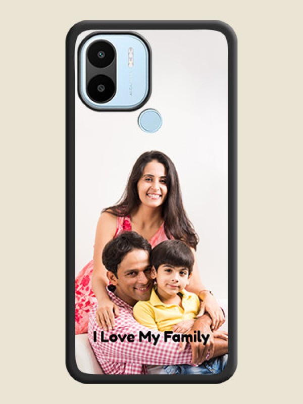 Custom Full Single Pic Upload With Text On Space Black Personalized Soft Matte Phone Covers -Poco C50