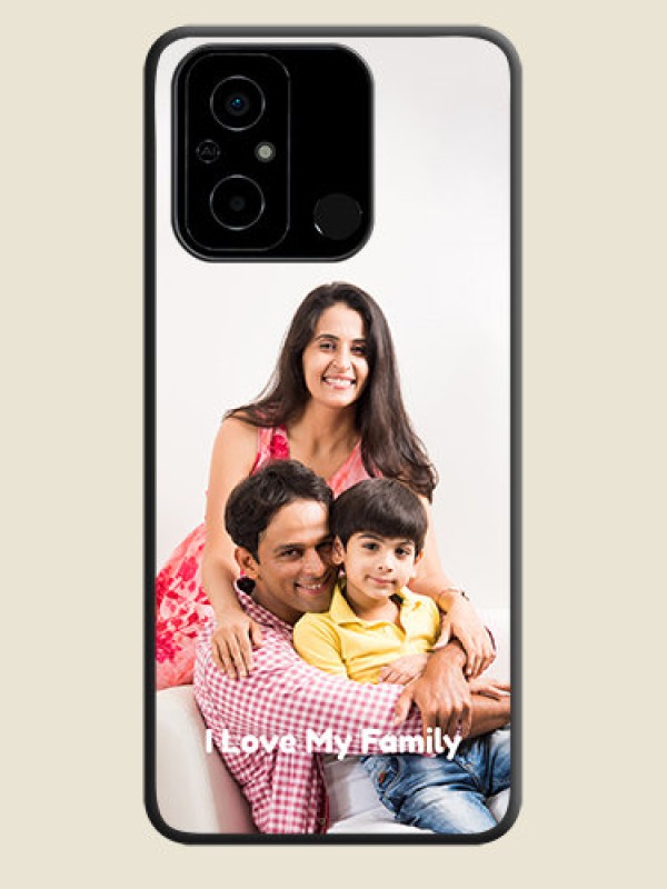 Custom Full Single Pic Upload With Text On Space Black Personalized Soft Matte Phone Covers -Poco C55