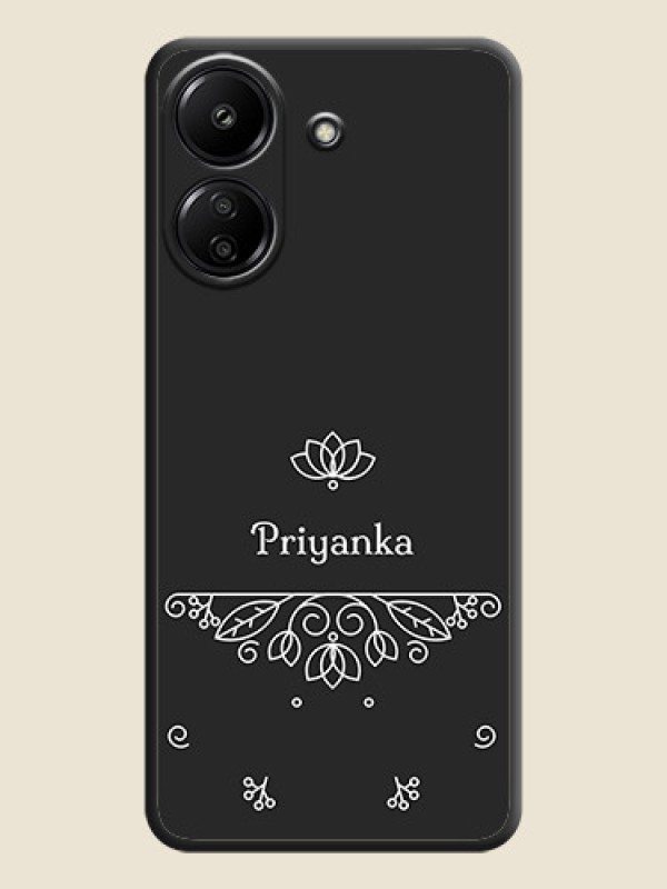 Custom Lotus Garden Custom Text On Space Black Custom Soft Matte Mobile Back Cover - Poco C65