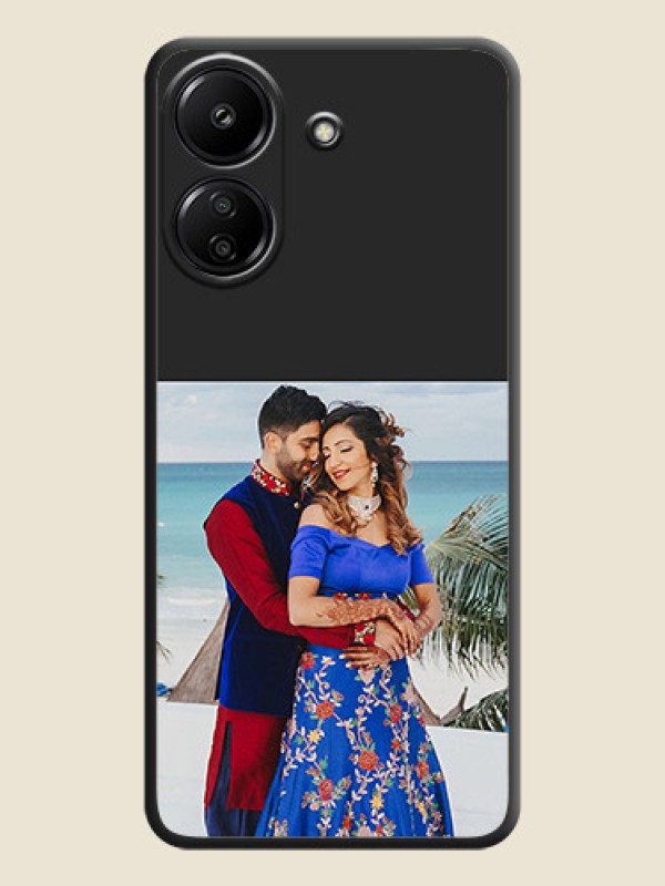 Custom Image Upload With Space Black Color On Custom Soft Matte Mobile Back Cover - Poco C65