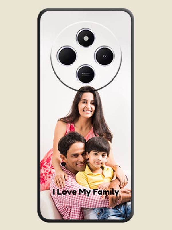 Custom Full Single Pic Upload With Text On Space Black Custom Soft Matte Mobile Back Cover - Poco C75 5G