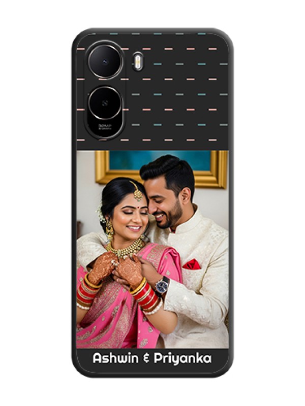 Custom Line Pattern Design with Text On Space Black Custom Soft Matte Mobile Back Cover - Poco C81