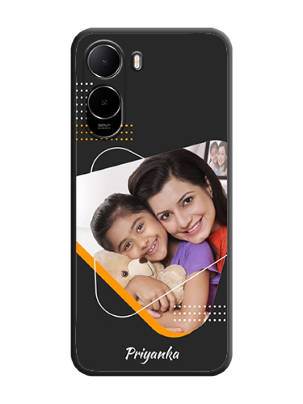 Custom Yellow Triangle on Photo On Space Black Custom Soft Matte Mobile Back Cover - Poco C81