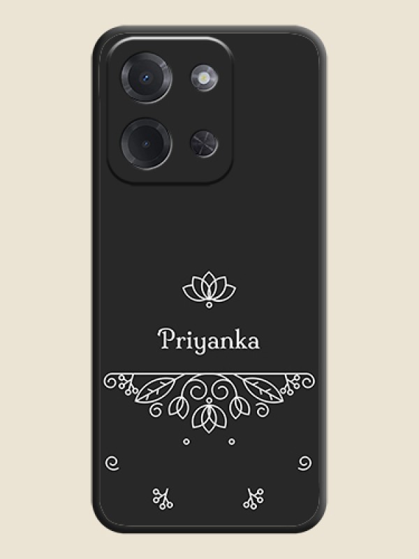 Custom Lotus Garden Custom Text On Space Black Custom Soft Matte Mobile Back Cover - Poco C85 5G