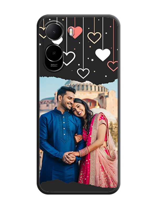 Custom Love Hangings with Splash Wave Picture On Space Black Custom Soft Matte Mobile Back Cover - Poco C85X 5G