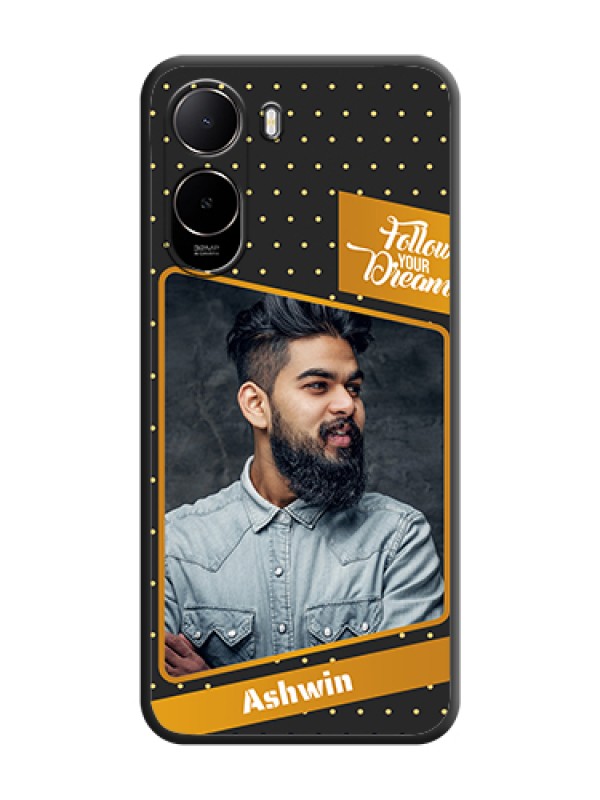 Custom Follow Your Dreams with White Dots On Space Black Custom Soft Matte Mobile Back Cover - Poco C85X 5G