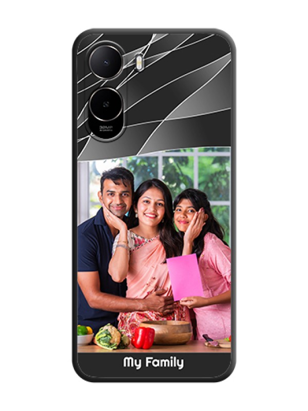 Custom Mixed Wave Lines on Photo On Space Black Custom Soft Matte Mobile Back Cover - Poco C85X 5G