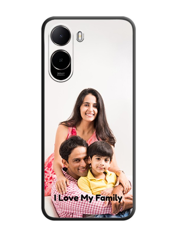Custom Full Single Pic Upload With Text On Space Black Custom Soft Matte Mobile Back Cover - Poco C85X 5G