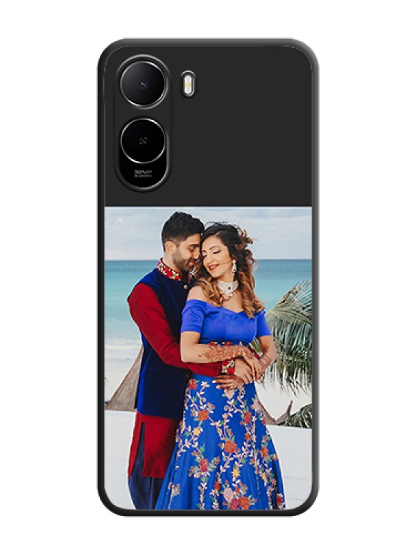 Custom Image Upload With Space Black Color On Custom Soft Matte Mobile Back Cover - Poco C85X 5G