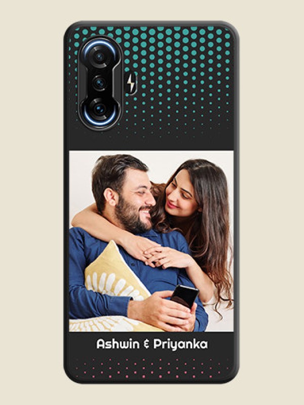 Custom Faded Dots with Grunge Photo Frame and Text on Space Black Custom Soft Matte Phone Cases - POco F3 GT