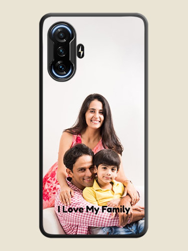 Custom Full Single Pic Upload With Text On Space Black Personalized Soft Matte Phone Covers -Poco F3 Gt
