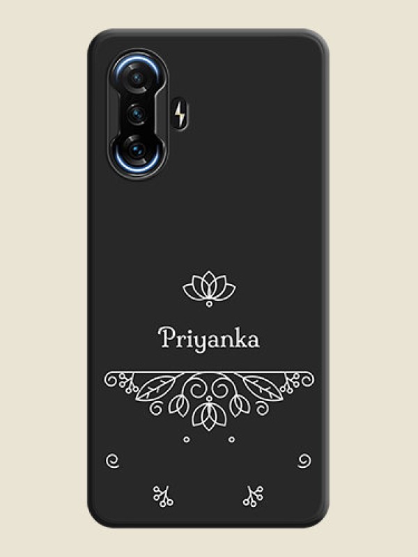 Custom Lotus Garden Custom Text On Space Black Personalized Soft Matte Phone Covers -Poco F3 Gt