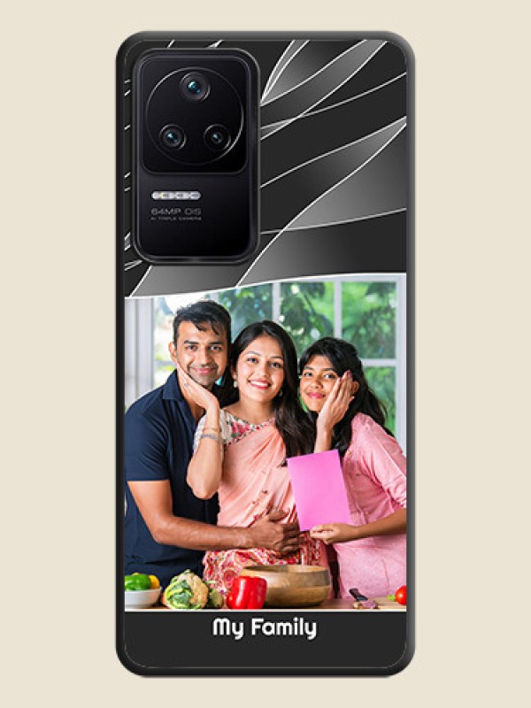 Custom Mixed Wave Lines on Photo on Space Black Soft Matte Mobile Cover - Poco F4 5G