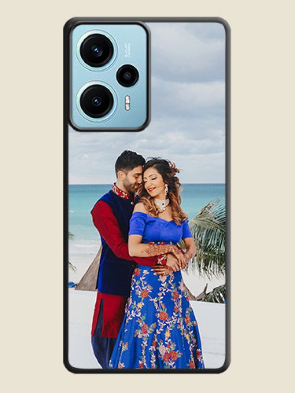 Custom Full Single Pic Upload On Space Black Custom Soft Matte Mobile Back Cover - Poco F5