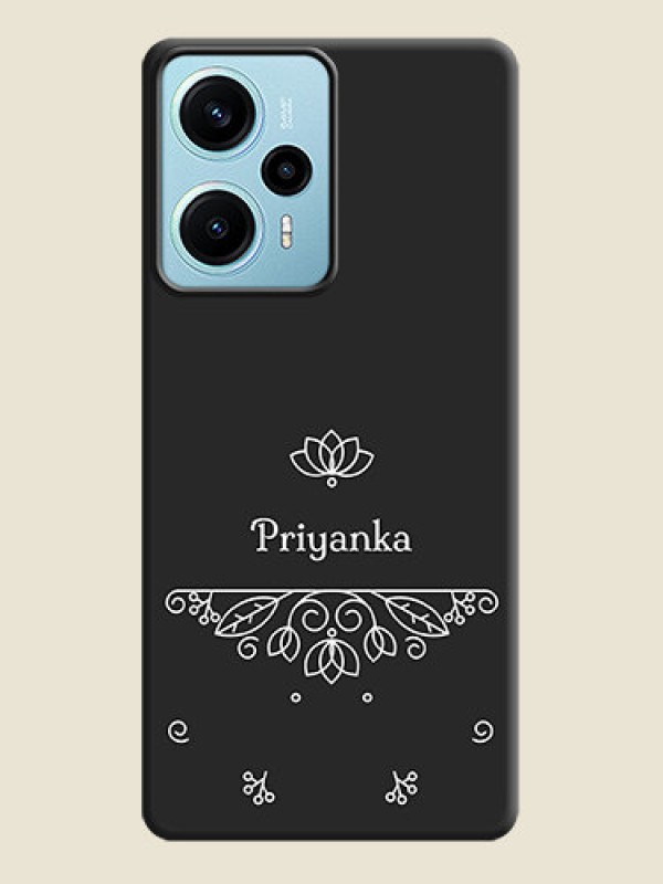 Custom Lotus Garden Custom Text On Space Black Custom Soft Matte Mobile Back Cover - Poco F5