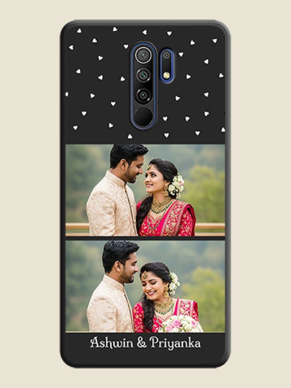 Custom Miniature Love Symbols with Name on Space Black Custom Soft Matte Back Cover - Poco M2 Reloaded