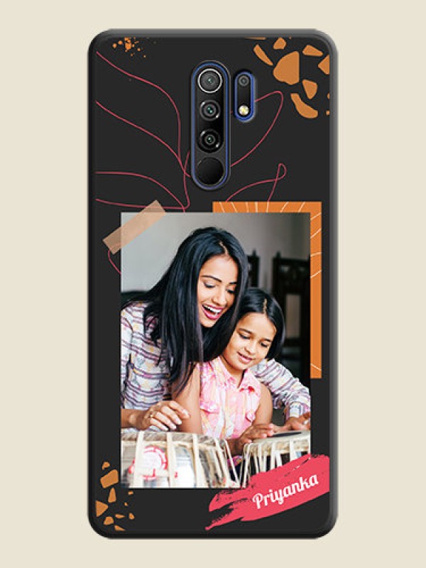 Custom Orange Photo Frame on Space Black Custom Soft Matte Phone Back Cover - Poco M2 Reloaded