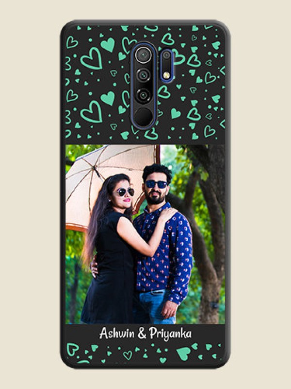 Custom Sea Green Indefinite Love Pattern on Photo on Space Black Soft Matte Mobile Cover - Poco M2