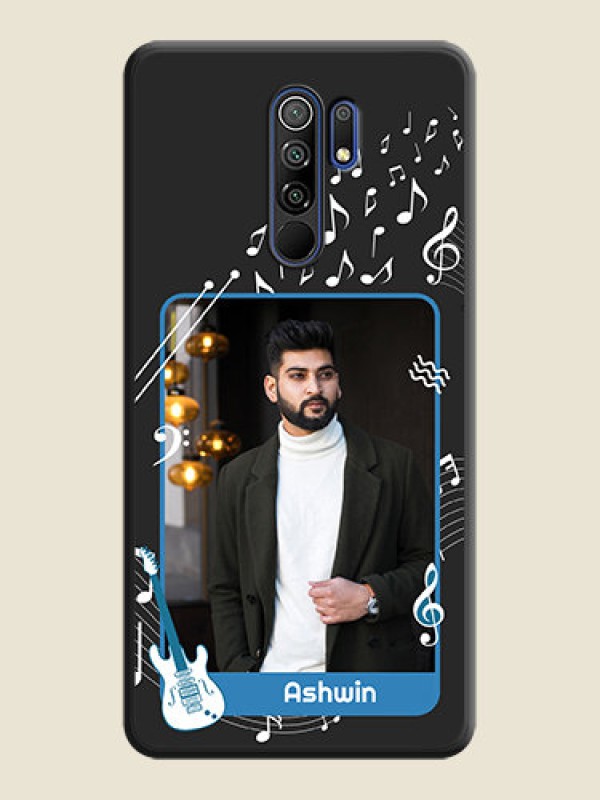 Custom Musical Theme Design with Text on Photo on Space Black Soft Matte Mobile Case - Poco M2