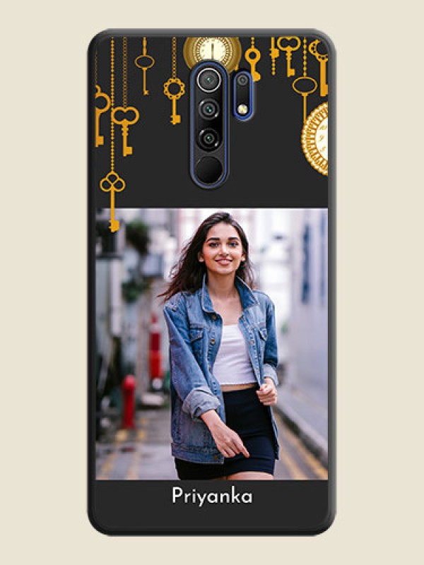 Custom Decorative Design with Text on Space Black Custom Soft Matte Back Cover - Poco M2