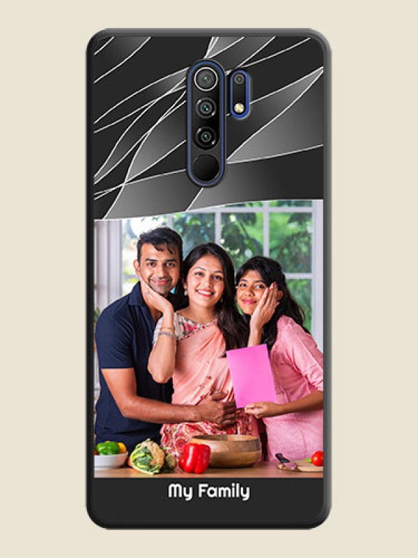 Custom Mixed Wave Lines on Photo on Space Black Soft Matte Mobile Cover - Poco M2