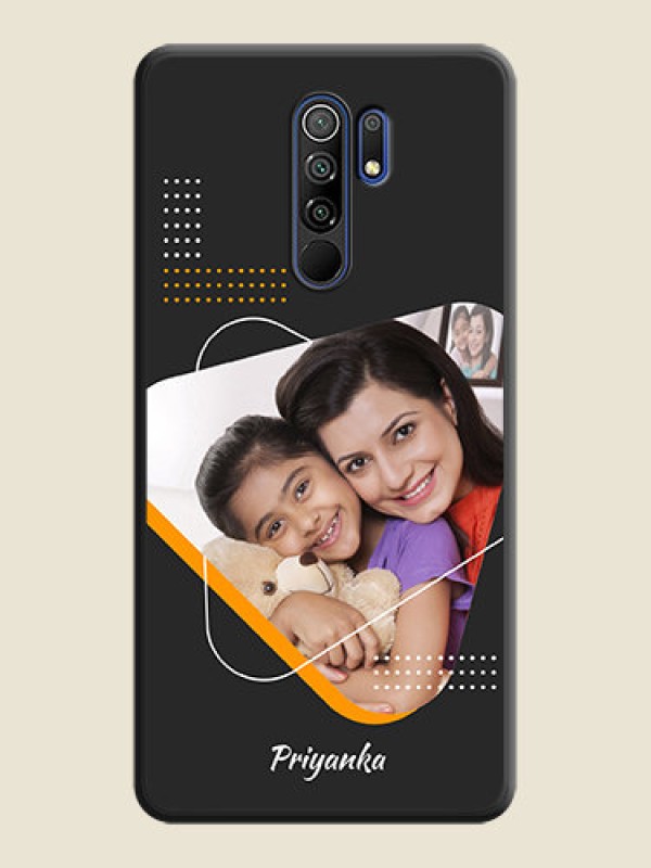 Custom Yellow Triangle on Photo on Space Black Soft Matte Phone Cover - Poco M2