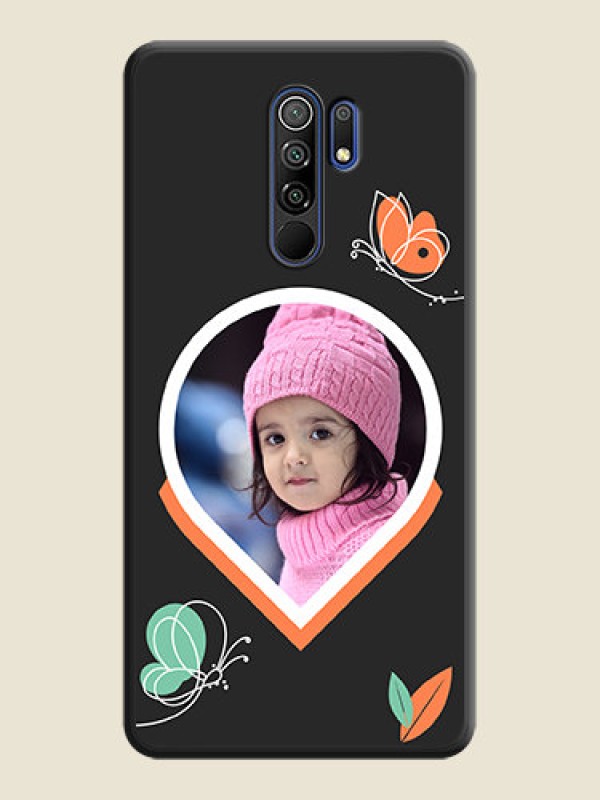 Custom Upload Pic With Simple Butterly Design On Space Black Personalized Soft Matte Phone Covers -Poco M2
